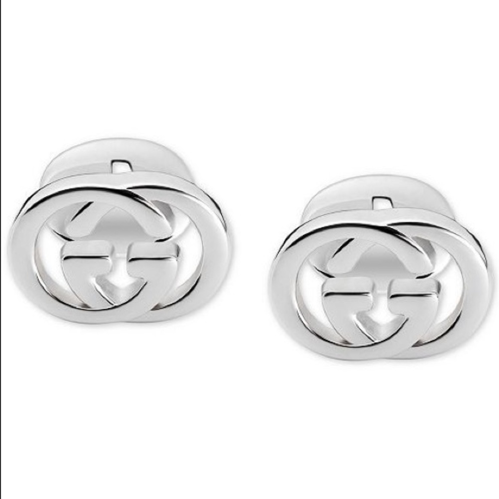 Gucci Men’s Sterling Silver GG Motif Cufflinks